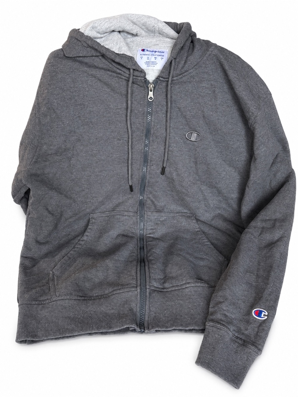 Champion Gray Full-Zip Hooded Sweatshirt